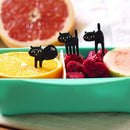 6pcs Lovely Black Cat Fruit Picks Food Forks Bento Lunch Box Accessory Decor