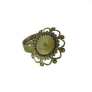 10 Brass Heart Flower Bezel Cup Ring Blanks Base Jewelry DIY Findings 25mm