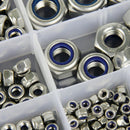 165pcs Boxed 304 Stainless Steel Nylon Lock Nut Locknut Self-Locking Nut NRJ