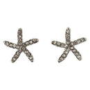 Flower Earrings, Starfish Earrings, Faux Diamond Embellished Earrings M8G4