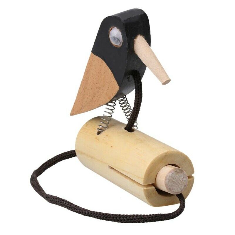Solid Real Wood Pull Rope Bird Tone Block for Kids P9F8