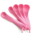 5Pcs/set Plastic Pink Measuring Spoon Baking Coffee Kitchen Tools Accessorie Hn