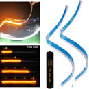 2pcs Ultrafine LED DRL Headlight Assembly Flexible Car Turn Signal Streamer Lamp