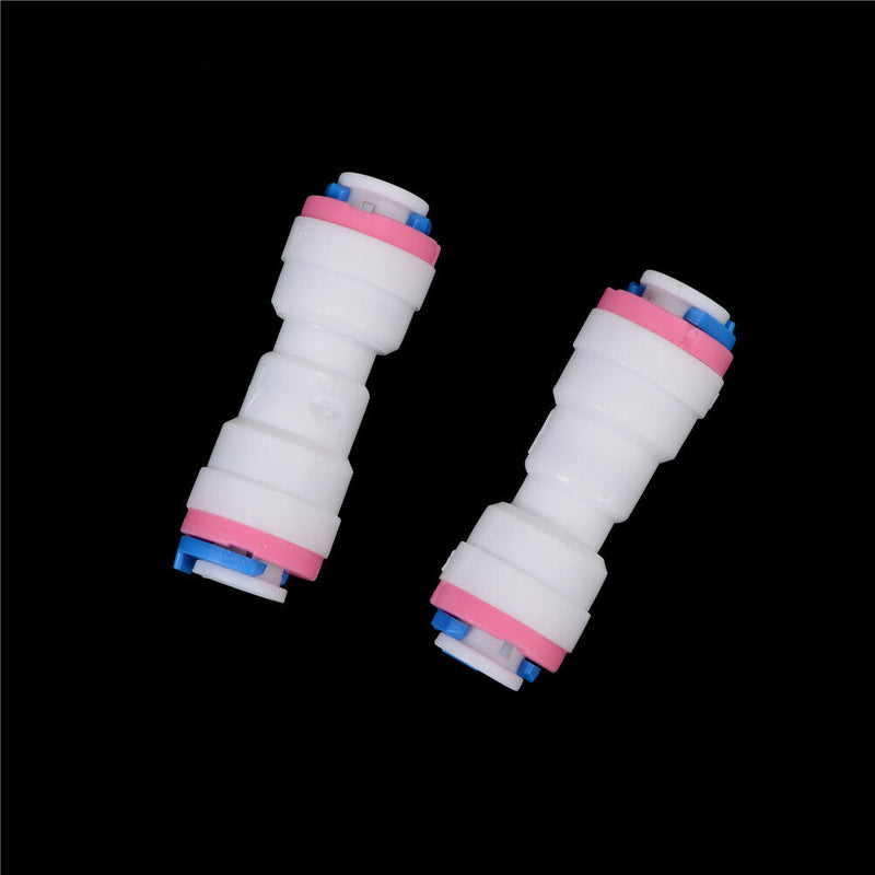 2PCS 1/4" - 1/4" OD Tube PE Pipe Straight Non-return Valve Quick Connector F FT