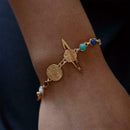 Women Elastic Tiger Eye Matte Black Natural Stone Agate Bracelet Bangle