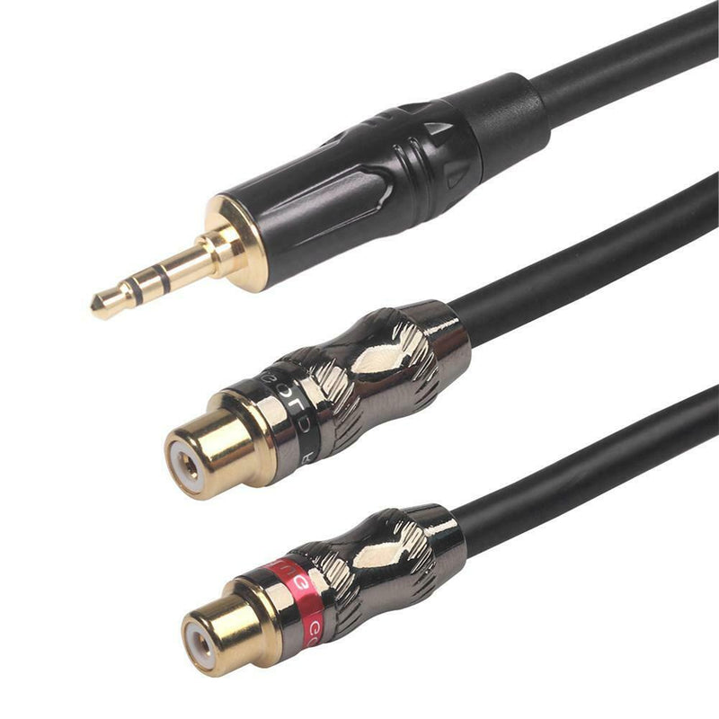 3.5mm Male to 2RCA Female Headphone Splitter Audio Cable Adapter Converter Cord