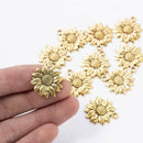 10pcs Golden Sunflower Beads Charms Necklace Bracelet Pendant Jewelry Making Set