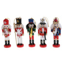 5Pcs 12cm Wooden Nutcracker Band Crafts Christmas Ornaments Festival Decor