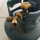 2pcs Propane Y Splitter Adater ,Cylinder Bottle Solid Brass T Adapter Connector