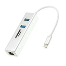 USB C Hub 5-in-1 Adapter with 1Gbps Ethernet Port,  TF Card Reader, 2 USB 3.0