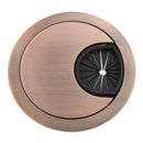 Desk Table Metal Grommet Outlet Wire Cable Cover 53mm -Red Bronze