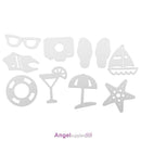 10pcs Summer Beach Holiday Series Cutting Die Stencil Scrapbooking Template