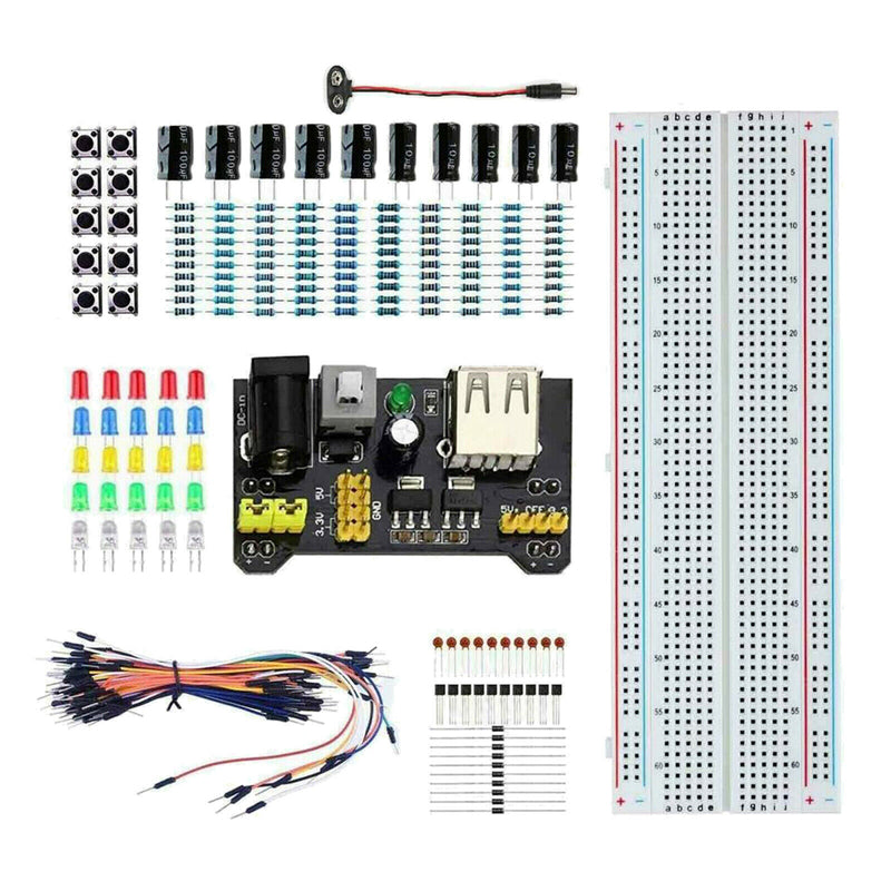 Electronic Component MB102 Breadboard Kit PSU Set FREE 2.1mm To PP3 Lead New