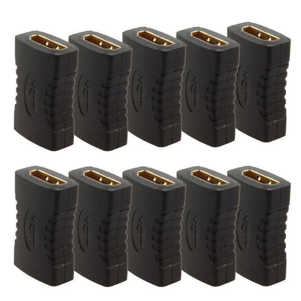 10X Black HDMI Female To Female Coupler Extender Adapter Connector HDTV ZMZ