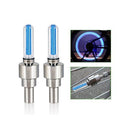 2pcs Bike Bicycle Car Wheel Tyre Tire Valve Cap LED Neon Flash Lamp BU Tide
