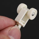 Plastic White Rail Curtain Rollers 12mm Diameter Wheel 40 pcs