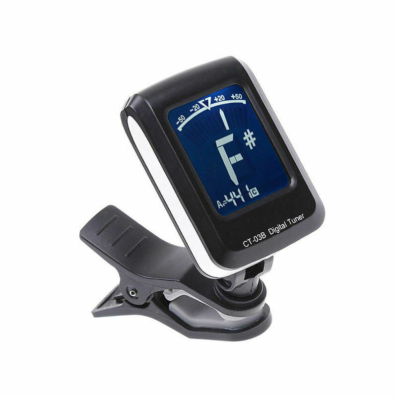 Clip-on Digital Electronic Chromatic Tuner Bass Ukulele Acoustic Guitar LCD FNJ