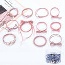 12Pcs/Set Korea Simple Headwear Women Girls Elastic Rubber Hair Ties Access