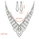 2 Piece Set Geometric Crystal Diamond Phoenix Necklace Earrings Jewelry Set