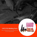 16pcs TIG Welding Machine Torch Stubby Gas Lens Kit Cup Collet Body Nozzle