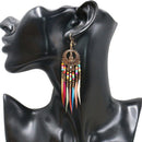 Long Tassel Fashion Feather Style Ethnic Boho Big Pendant Statement Earring