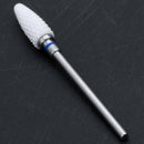 White Ceramic Flame Bit for Hard Gel & Acrylic Nail Art Electric Manicure D