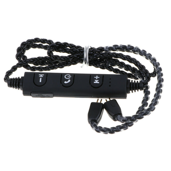 Wireless Bluetooth Cable Upgrade Wire 2 Pin for KZ-ZST/ES3/ED12/ZSR Black