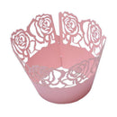 50x Filigree Rose Artistic Bake Cake Paper Cups Lace Cupcake Wrappers Bakin