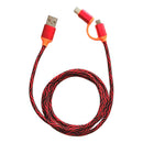 2-in-1 Nylon Type C Cable Micro 2 USB Data Sync Fast Charging Cable