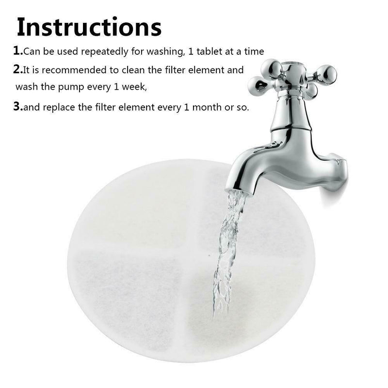 2PC Cat Dog Automatic Electric Water Drinking Fountain Dispenser Filter Cotton