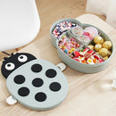 Ladybug Dried Nut Fruit Candy Box With Covered Five Divided Compartment Sna E7F2