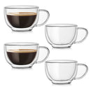 4pcs Double-layer Coffee Mug Double Walled Glass Cup Glassware for Beer Latte