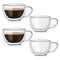 4pcs Double-layer Coffee Mug Double Walled Glass Cup Glassware for Beer Latte