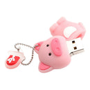 128M USB Flash Drive,Cute Pink Pig Shaped Memory Stick Data Storage U-Disk