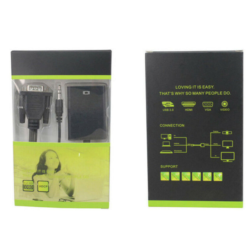 1080P HDMI Male to VGA Female Video Cable Cord Converter Adapter For PC HDTV TV