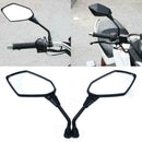 10mm Black Motorcycle Bike Wing Rear View Side Mirrors Motorbike Rearview N2Y7