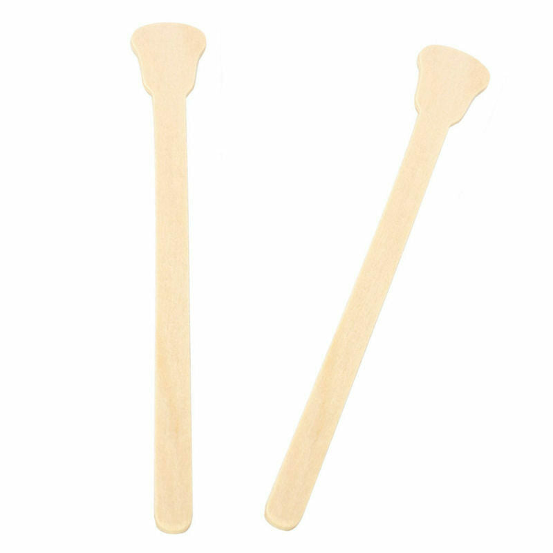 100Pcs Disposable Wooden Tongue Depressor Waxing Stick Hair Removal Tools