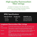 Longteam Ukulele Carbon Strings Fluorocarbon Fiber Strings for 21/ 23/ 26 I T1P7