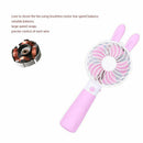 Pink Mini Usb Handheld Selfie Sticks With Rechargeable Air Cooling Fan Trav