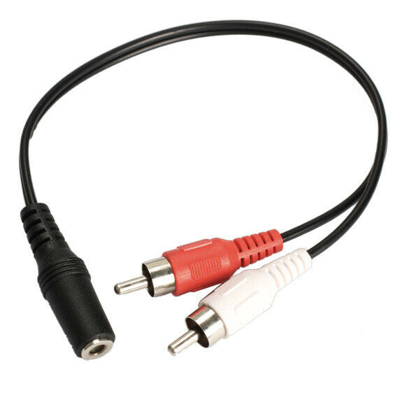 3.5mm Audio Cable Stereo Female Mini Jack to 2 RCA Male Adapter Converter