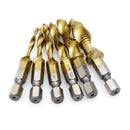 6x Hex Shank Titanium Plated HSS Hand Screw Thread Metric Tap Drill Bits M3-M10