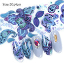 10pcs/set Colorful Holographic Starry Transfer Nail Stickers Flower Nail Foil ME