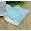 50 Pcs Plastic Adhesive Dot Bowknot Design Blue Bag For Candies Cookies Biscuit