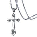 High Polished Stainless Steel Cross Pendant Mens Necklace Christian Charms