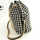 Women bag chains fashion bucket bag canvas patchwork women shoulder bag mes D2O9