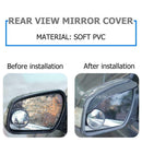 2x Carbon Fiber Look Car Side Rear View Mirror Rain Visor Snow Guard Shield