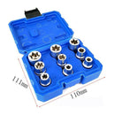 9Pcs 1/2 Plum Hex Socket Set Torx Star E Socket Sleeve Nuts Driver Bits E10