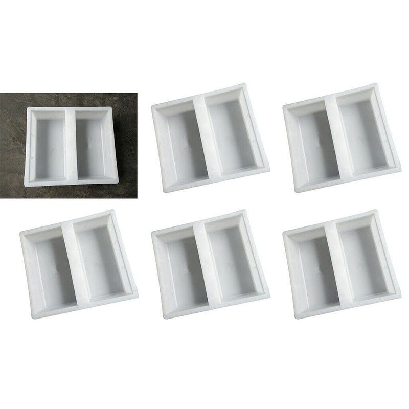 5pcs Driveway Paving Brick Patio Concrete Slabs Path Garden Walk Maker Mould