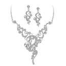 Wedding Jewelry Set Bling Statement Crystal Rhinsetone Earrings And Necklace