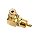 Right Angle RCA Adaptor Male to Female Connector Joint 90 Degrees